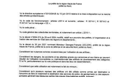 Arrêté Artifices de divertissement.