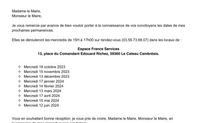Les Permanences de Mme Sylvie Clerc.