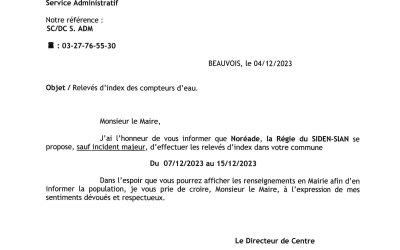 Les Relevés des compteurs d&rsquo;eau.