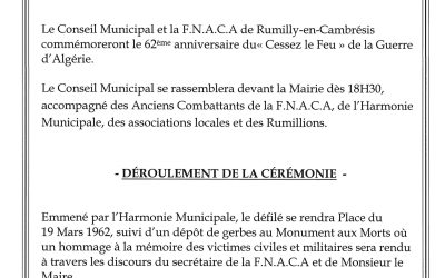 Commémoration du 19 mars 1962.